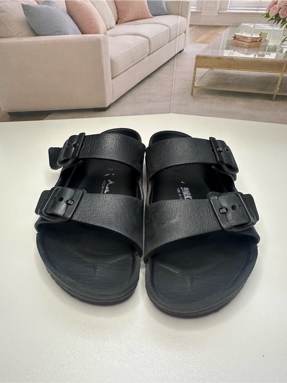Birkenstock Kids Black Two-Strap Sandals
